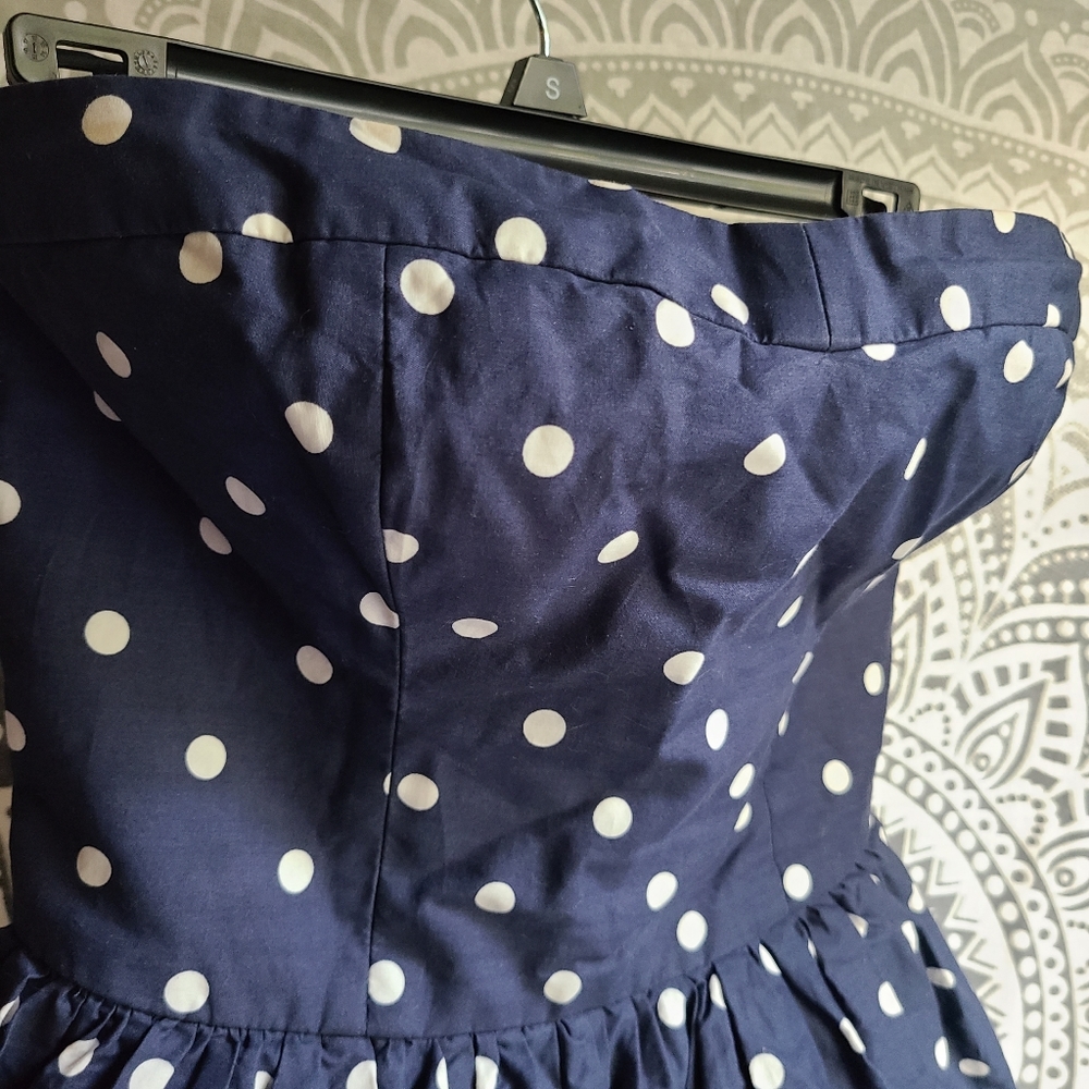 BONED CORSET Sweetheart Retro Cocktail Polka Dots - Picture 4 of 15